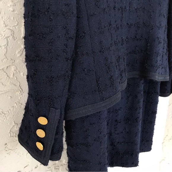 ✨Vintage Paula Klein Paris Chanel Style Navy Boucle Jacket/Skirt, SzM - Picture 8 of 8